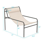  - Patio Sling Lounge Chair with Removable Headrest Pillow and Metal Frame - Outdoor Style Company