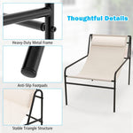  - Patio Sling Lounge Chair with Removable Headrest Pillow and Metal Frame - Outdoor Style Company