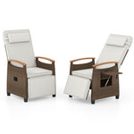  - Patio Wicker Recliner Chair with Adjustable Backrest and Footrest - Outdoor Style Company