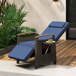  - Patio Wicker Recliner Chair with Adjustable Backrest and Footrest - Outdoor Style Company