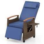  - Patio Wicker Recliner Chair with Adjustable Backrest and Footrest - Outdoor Style Company