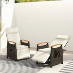  - Patio Wicker Recliner Chair with Adjustable Backrest and Footrest - Outdoor Style Company