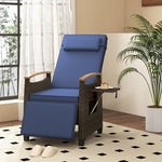  - Patio Wicker Recliner Chair with Adjustable Backrest and Footrest - Outdoor Style Company