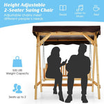  - Patio Wooden Swing Bench Chair with Adjustable Canopy for 2 Persons - Outdoor Style Company