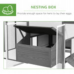 '-PawHut 100" Chicken Coop Wooden Chicken House Large Rabbit Hutch Poultry Cage Backyard with Double Run, Nesting Box, Gray - Outdoor Style Company