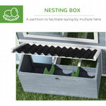 '-PawHut 11' x 5' x 3.5' Wooden Chicken Coop with Nesting Box, Run, Pull-out Tray, Perches for 2-4 Chickens, Dark Gray - Outdoor Style Company