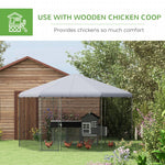 '-PawHut 13.1' x 11.4' Chicken Coop for 10-15 Chickens, Large Metal Chicken Run for Outdoor, Silver - Outdoor Style Company