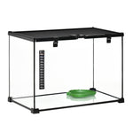 '-PawHut 14 Gallon Reptile Glass Terrarium Tank, Breeding Box Full View with Visually Appealing Sliding Screen Top, Spiders, 20" x 12" x 14" - Outdoor Style Company