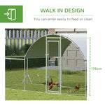 -PawHut 21.7' x 6.2' Chicken Run with Weather-Resistant Cover for 12-14 Chickens, Silver - Outdoor Style Company