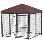 -PawHut 4.6' x 5' Dog Kennel Outdoor with Waterproof Canopy, Large Door - Outdoor Style Company