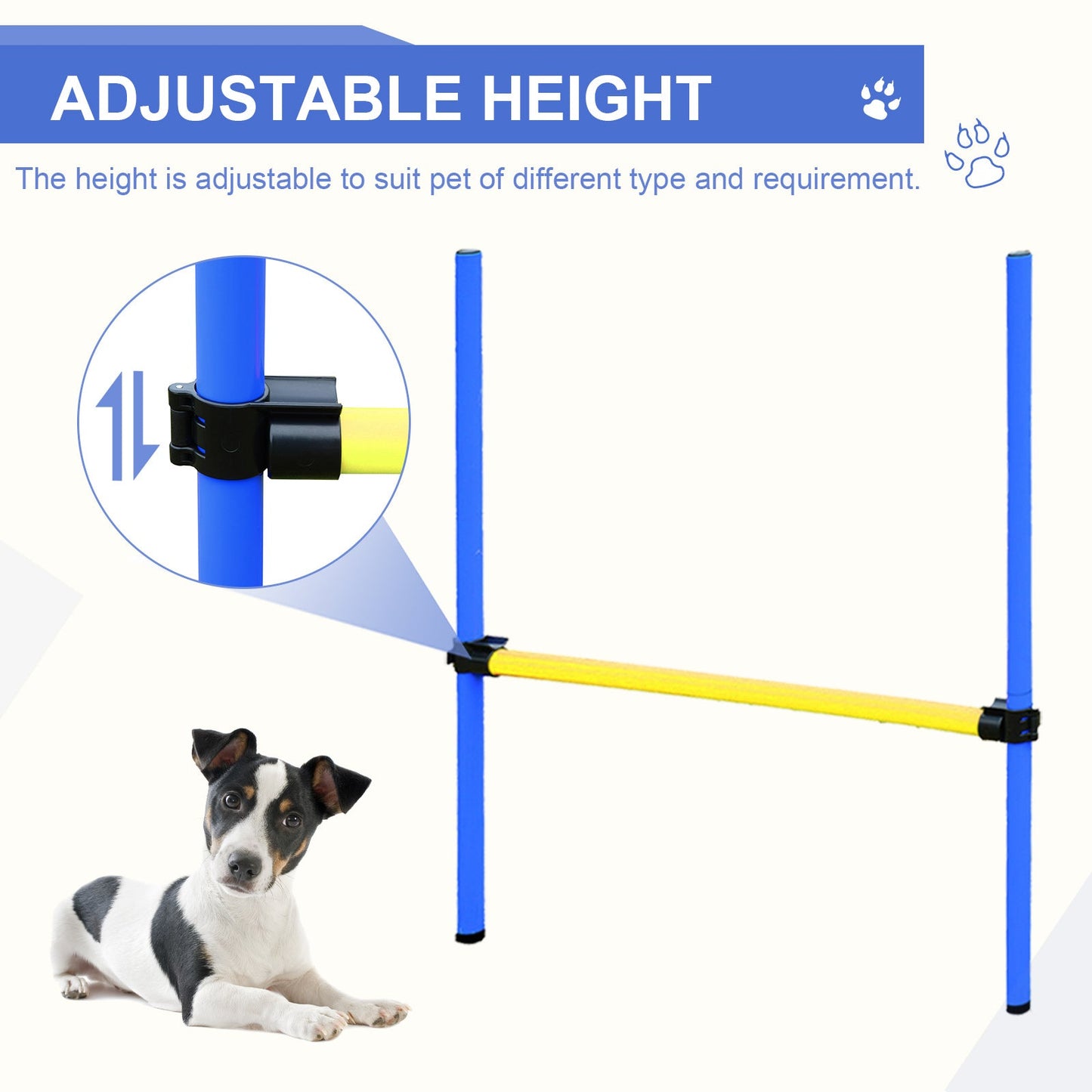 -PawHut 4pc Obstacle Dog Agility Training Course Kit for the Backyard with Slalom Poles Tunnel Jumps & Stop Box - Outdoor Style Company