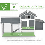 '-PawHut 59" Small Wooden Chicken Coop Hen House, Poultry Cage for Outdoor Backyard with 2 Doors, Nesting Box & Removable Tray, White - Outdoor Style Company