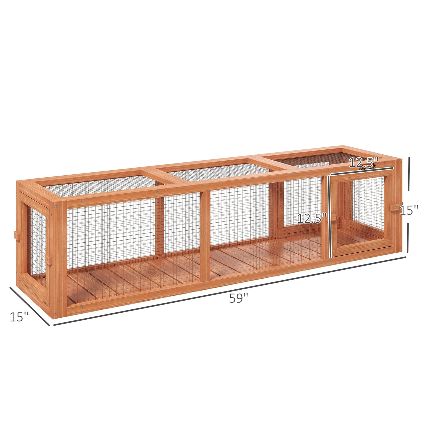 '-PawHut 59" Wooden Cat Tunnel Outdoor Long Cat House with Extendable Design & Weather Protection, Cat Tube Toy Enclosure for Deck Patios, Balconies - Outdoor Style Company