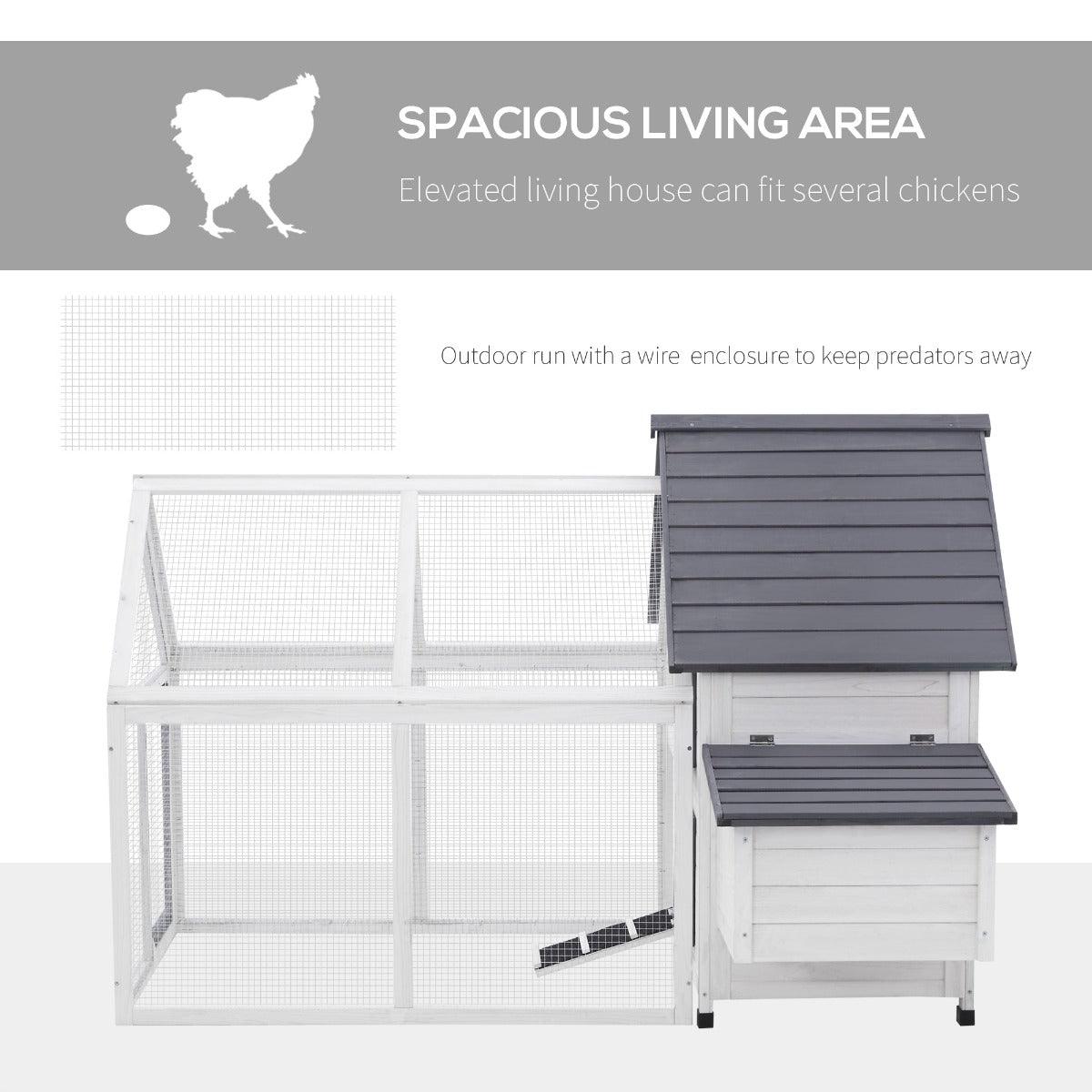 '-PawHut 65â€ Wood Outdoor Chicken Coop House with Nesting Box Entrance Ramp Excercise Run and Playing Ladder - Outdoor Style Company