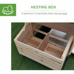 '-PawHut 77" Wooden Chicken Coop with Nesting Box, Cute Outdoor Hen House with Removable Tray, Ramp Run, for Garden Backyard, Natural - Outdoor Style Company