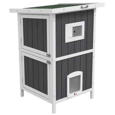 Portable Coops - PawHut Cat Litter Box with Lid, Covered Litter Box for Indoor Cats with Tray, Scoop, Filter, 17" x 17" x 18.5", Green - Outdoor Style Company