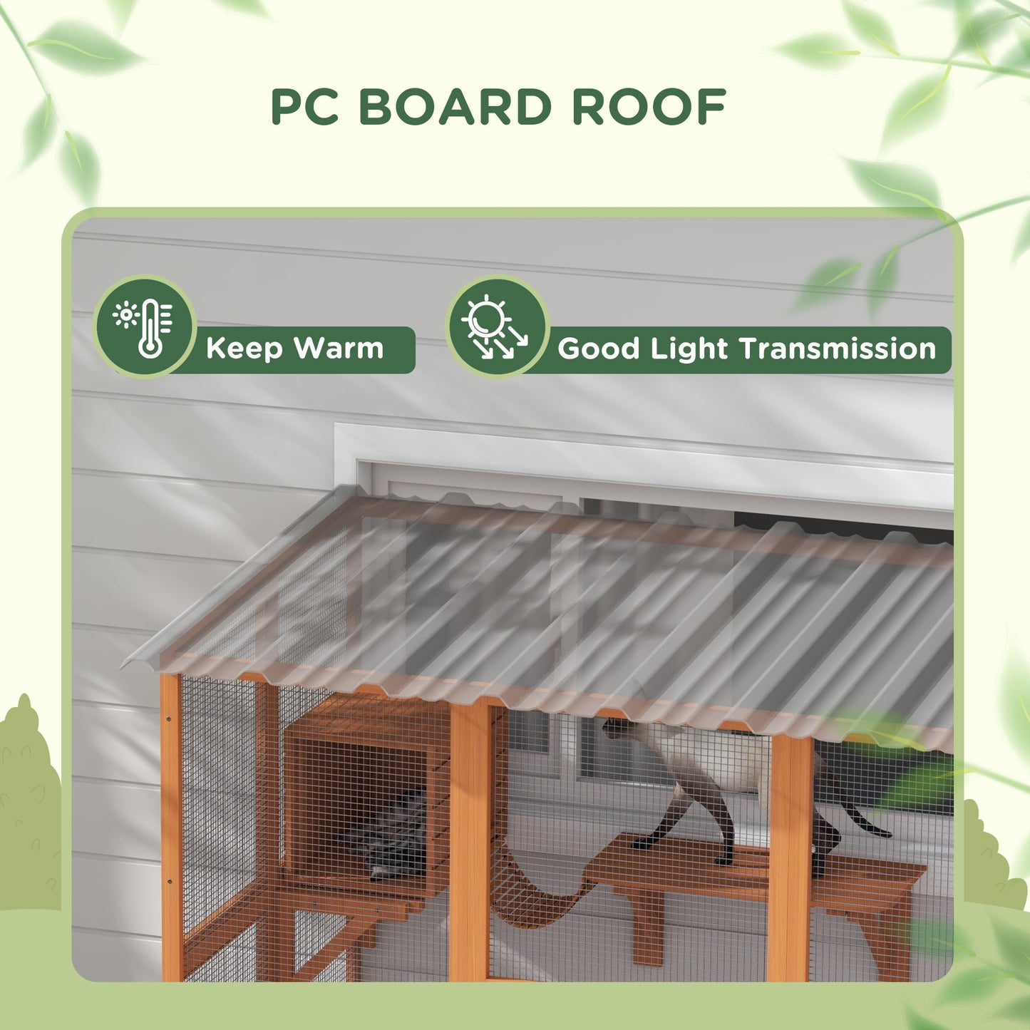 '-PawHut Catio Cat Window Box Outside Enclosure with Bridge Platforms - Outdoor Style Company