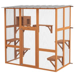 '-PawHut Catio Cat Window Box Outside Enclosure with Bridge Platforms - Outdoor Style Company