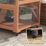 '-PawHut Catio, Outdoor Cat Enclosure House on Wheels with Hammock, Orange - Outdoor Style Company