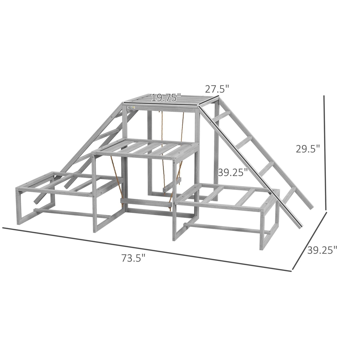 '-PawHut Chicken Roost Toys for Chickens Hens, Coop Accessories with Wood Stand, Ladder Platforms, for 10-15 Chickens - Outdoor Style Company