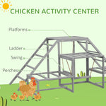 '-PawHut Chicken Roost Toys for Chickens Hens, Coop Accessories with Wood Stand, Ladder Platforms, for 10-15 Chickens - Outdoor Style Company