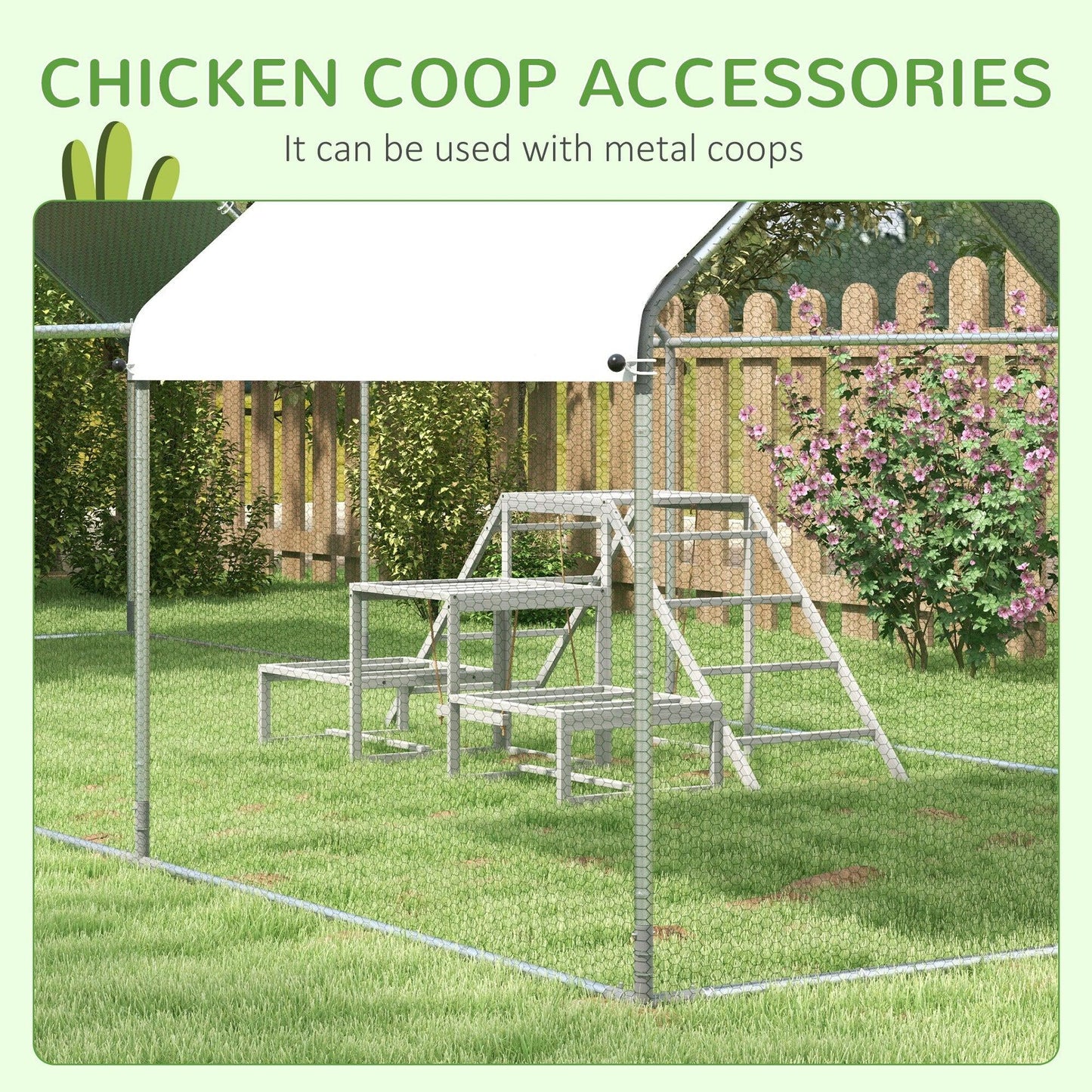 '-PawHut Chicken Roost Toys for Chickens Hens, Coop Accessories with Wood Stand, Ladder Platforms, for 10-15 Chickens - Outdoor Style Company