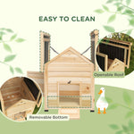 '-PawHut Duck House for 1-3 Ducks, Wooden Small Animal House Outdoor with Openable Roof, Double Doors, Removable Base - Outdoor Style Company