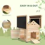 '-PawHut Duck House for 1-3 Ducks, Wooden Small Animal House Outdoor with Openable Roof, Double Doors, Removable Base - Outdoor Style Company