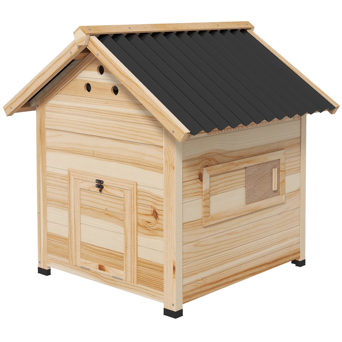 '-PawHut Duck House for 1-3 Ducks, Wooden Small Animal House Outdoor with Openable Roof, Double Doors, Removable Base - Outdoor Style Company