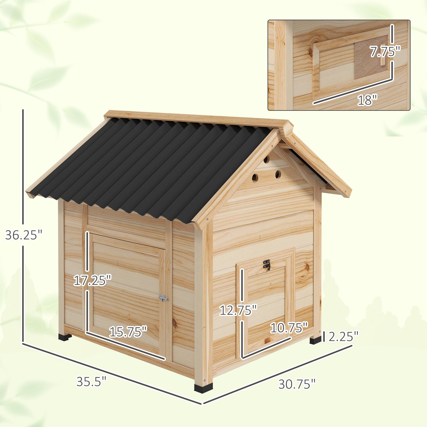 '-PawHut Duck House for 1-3 Ducks, Wooden Small Animal House Outdoor with Openable Roof, Double Doors, Removable Base - Outdoor Style Company