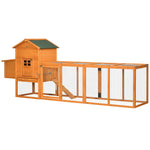 '-PawHut Extra Large Chicken Coop, Outdoor Hen House Poultry Cage with Removable Tray, Hen House Quail Hutch for Outdoor Backyard, Orange - Outdoor Style Company