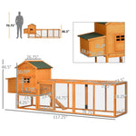 '-PawHut Extra Large Chicken Coop, Outdoor Hen House Poultry Cage with Removable Tray, Hen House Quail Hutch for Outdoor Backyard, Orange - Outdoor Style Company