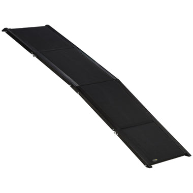 -PawHut Folding Dog Ramp for Car, Truck & SUV, 62" Pet Ramp for Large Dogs with Non-slip Surface & Lightweight Dog Ramp, Supports up to 132lbs, Black - Outdoor Style Company