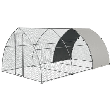 Portable Coops - PawHut Metal Chicken Coop with Waterproof and Anti - UV Cover, Walk in Poultry Cage Outdoor for 14 - 18 Chickens, 10' x 18' x 7.2' - Outdoor Style Company