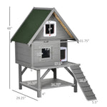 '-PawHut Outdoor Cat House with Terrace, 3-Story Feral Cat House with Weather Resistant Roof, Wooden Cat Shelter with Escape Doors Ramps, Resting Condos - Outdoor Style Company