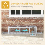 '-PawHut Outdoor Cat Tunnel with Extendable Design, 59" L Wooden Cat Run with Weather Protection, Connecting Inside and Outside, for Deck Patios, Balconies, Light Gray - Outdoor Style Company