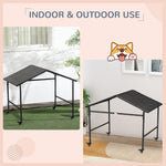 '-PawHut Outdoor Dog Shelter with Wheels, Portable Wicker Animal Shelter for Small and Medium Sized Dogs, Dark Brown - Outdoor Style Company