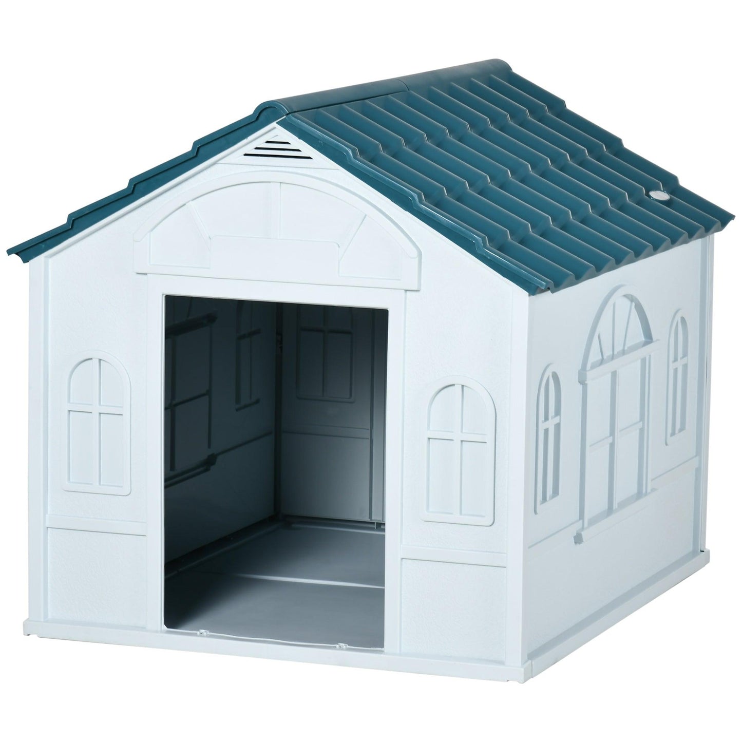 Miscellaneous - PawHut Pet House Water Resistant Puppy Shelter with Door for Indoor Outdoor, Easy to Assemble, for Large Dogs, Blue - Outdoor Style Company