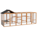 '-PawHut Wooden Chicken Coop Run for 6 - 10 Chickens, Hen House Add-On with Storage & Perches, 49" x 48" x 12.5", Orange - Outdoor Style Company