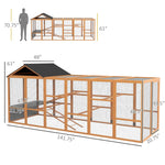 '-PawHut Wooden Chicken Coop Run for 6 - 10 Chickens, Hen House Add-On with Storage & Perches, 49" x 48" x 12.5", Orange - Outdoor Style Company