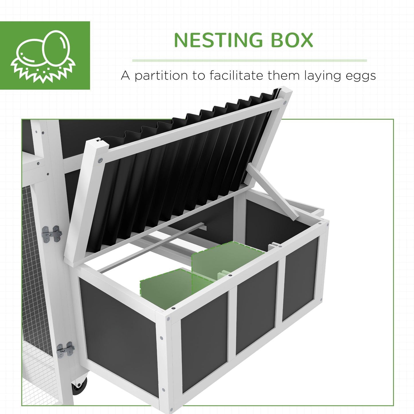 '-PawHut Wooden Chicken Coop with Nesting Box, Pull Out Tray, Run, Perches, Ramp & Windows for 6 Chickens, Hen House for Outdoor Backyard, Dark Gray - Outdoor Style Company