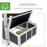 '-PawHut Wooden Chicken Coop with Nesting Box, Pull Out Tray, Run, Perches, Ramp & Windows for 6 Chickens, Hen House for Outdoor Backyard, Dark Gray - Outdoor Style Company