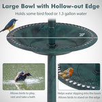  - Pedestal Bird Bath with Solar Light with Bird Feeder and Flower Planter - Outdoor Style Company