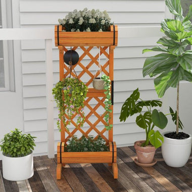  - Planter Raised Bed with Trellis for Plant Flower Climbing - Outdoor Style Company