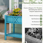  - Poly Wood Elevated Planter Box with Legs Storage Shelf Drainage Holes - Outdoor Style Company