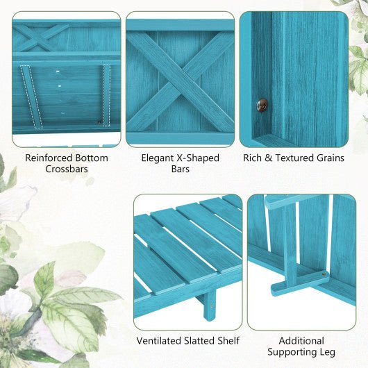  - Poly Wood Elevated Planter Box with Legs Storage Shelf Drainage Holes - Outdoor Style Company