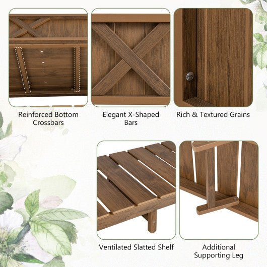  - Poly Wood Elevated Planter Box with Legs Storage Shelf Drainage Holes - Outdoor Style Company