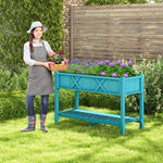  - Poly Wood Elevated Planter Box with Legs Storage Shelf Drainage Holes - Outdoor Style Company