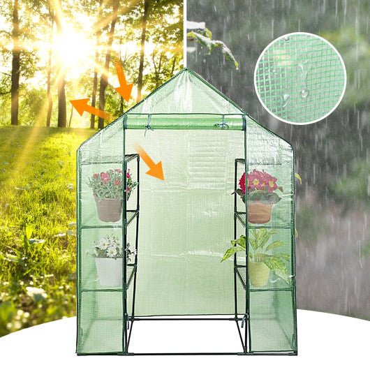  - Portable 4 Tier Walk - in Plant Greenhouse with 8 Shelves - Outdoor Style Company