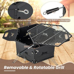  - Portable Charcoal Grill Stove Rotatable with Foldable Body and Legs with Handles - Outdoor Style Company